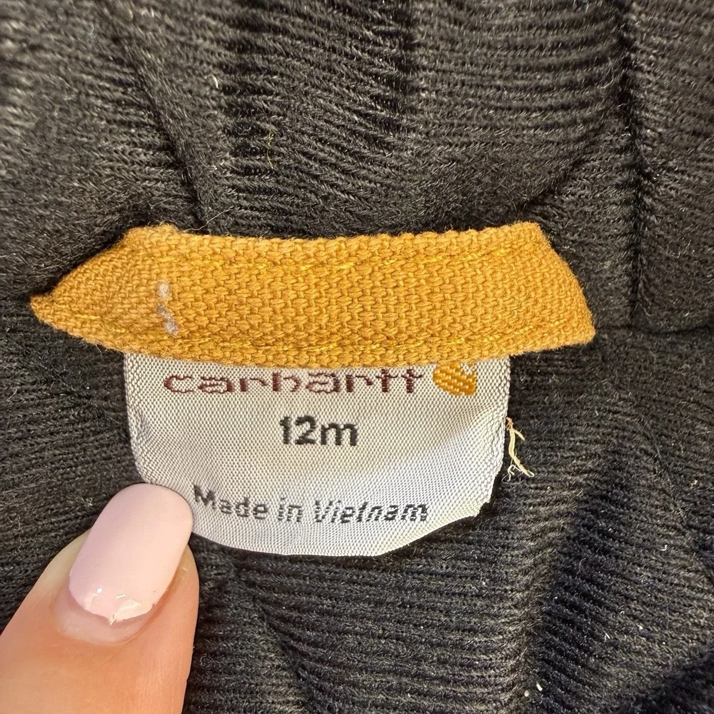 Carhartt Infant Toddler Quilted Lined Tan Hooded Full Zip Jacket 12‎ Months